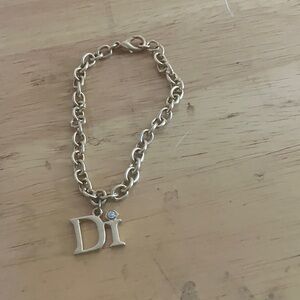 Gold Chain Bracelet with 'Di' Charm